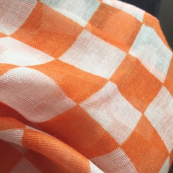 Orange & White Spirit Checkerboard Infinity Scarf - Picture 5 of 5